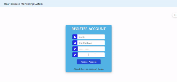 home page to register page